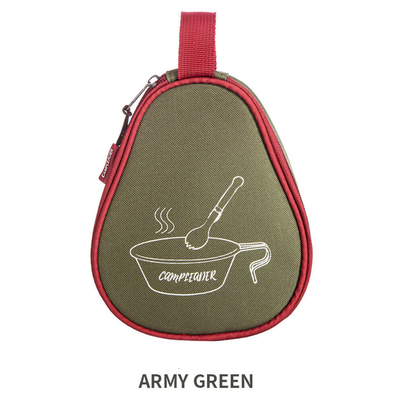 Portable Tableware Zipper Storage Bag Sierra Cup Carrier Bags (Army Green) Newly