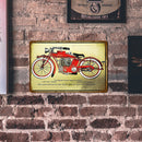 Motorcycle Sheet Metal Drawing Metal Painting Tin Wall Home Poster Bedroom Sign