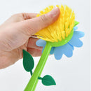 Long Handle Pot Brush Flower Dishwashing Cleaning Kitchen Brushing (Blue)