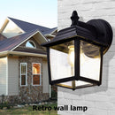 Retro E27 Wall Lamp Waterproof Glass Lantern Light Sconce Outdoor Garden De