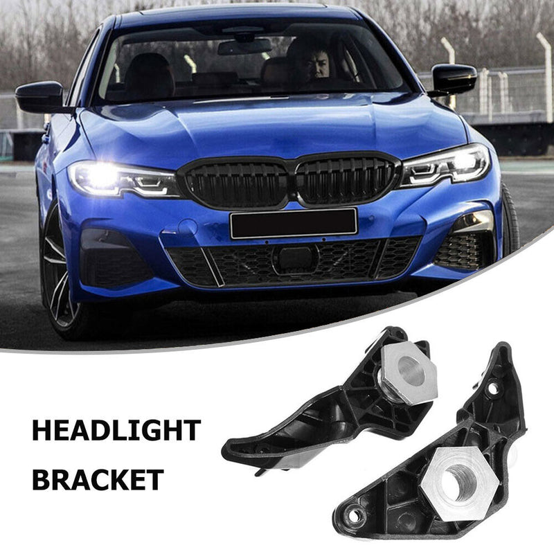 2pcs Front Headlamp Repair Kit Bracket Clip Plastic Black for 5 Series E60 E61