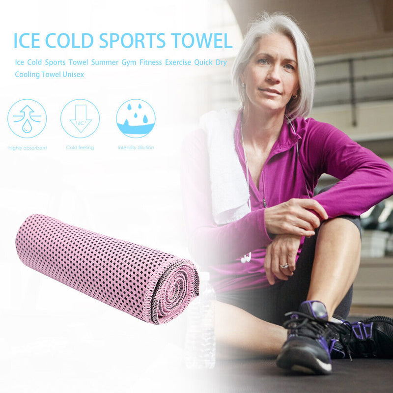 Ice Cold Sports Towel Summer Gym Fitness Exercise Quick Dry Cooling Towel Unisex