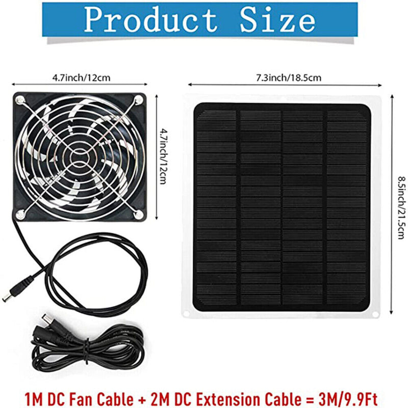 Outdoor Waterproof Solar Powered Exhaust Fan with Panel for Pet House Coop