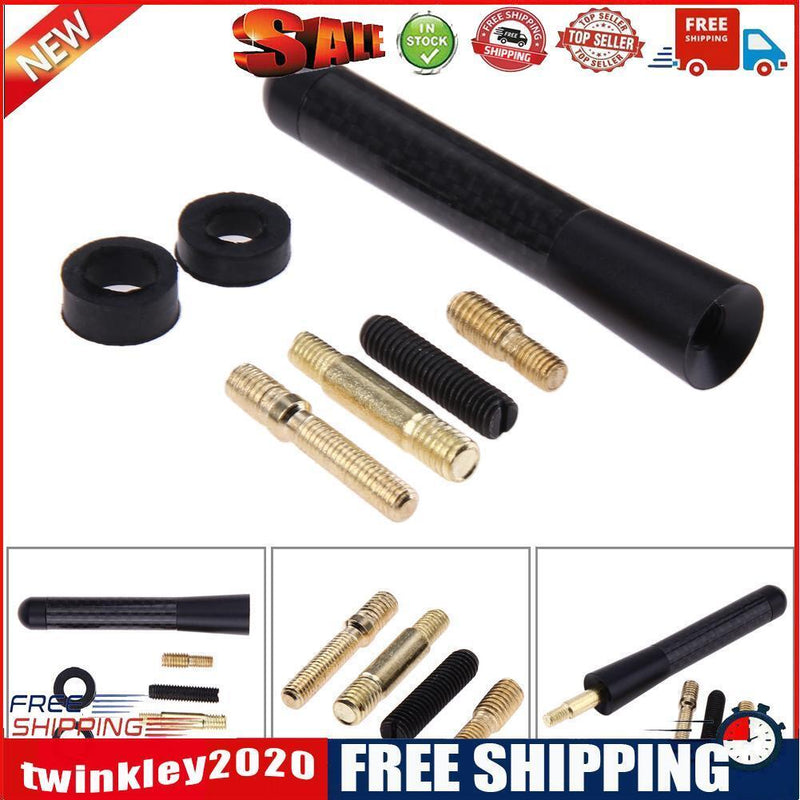 2x8cm Universal Carbon Fiber FM Short Antenna Aerials For Ford Focus 2 3