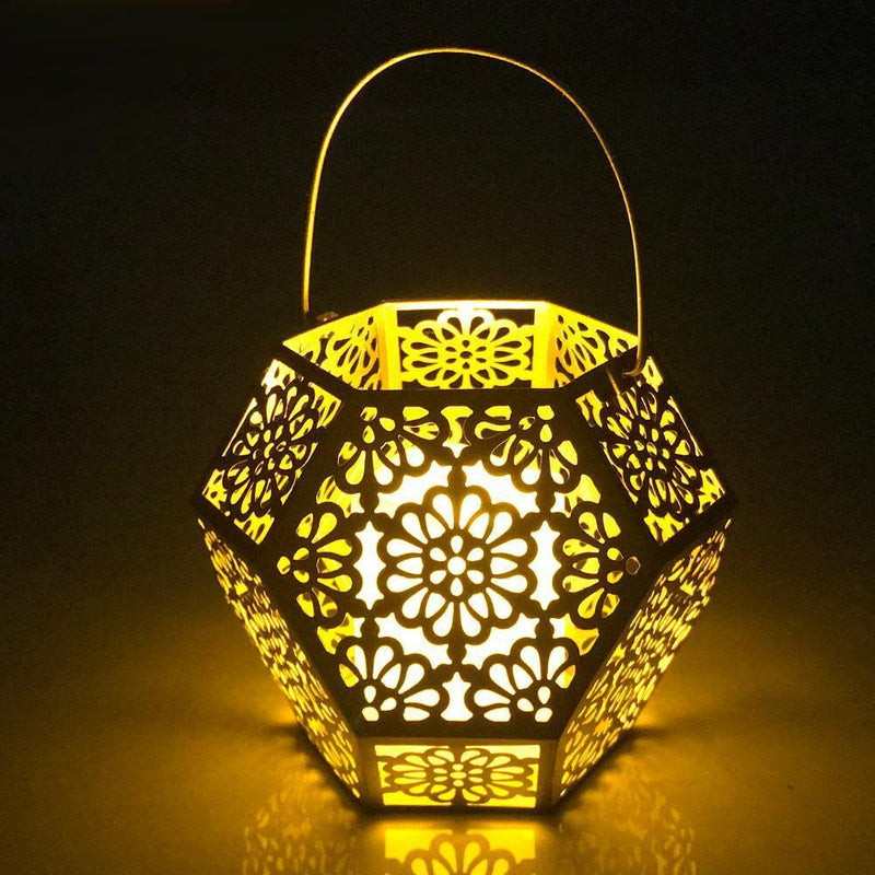 Retro Solar Hanging LED Light Candle Lantern Garden Yard Decor Lamp