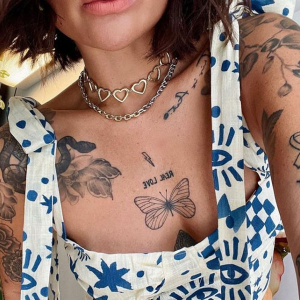 Women Men Party Jewelry Hollow Heart Necklace Long Chain Collar Punk Choker