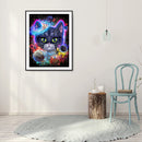 5D Diamond Painting Cat in the Universe Full Round Drill Rhinestone DIY Wall