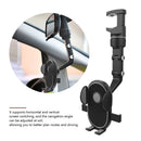 Car Phone Holder 960 Rotatable Rearview Mirror Hanging Clip Bracket (Grey) Newly