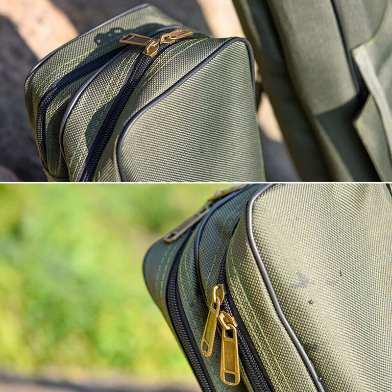 Foldable Fishing Rod Bag with Adjustable Strap Pole Carrier (Green 1.5m) Newly