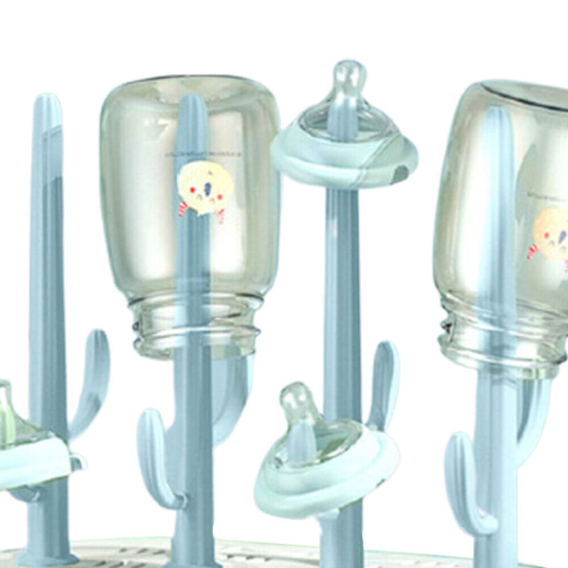 Milk Bottle Drain Rack Bottle Drying Stand Infant Jar Washing Drying (Blue)