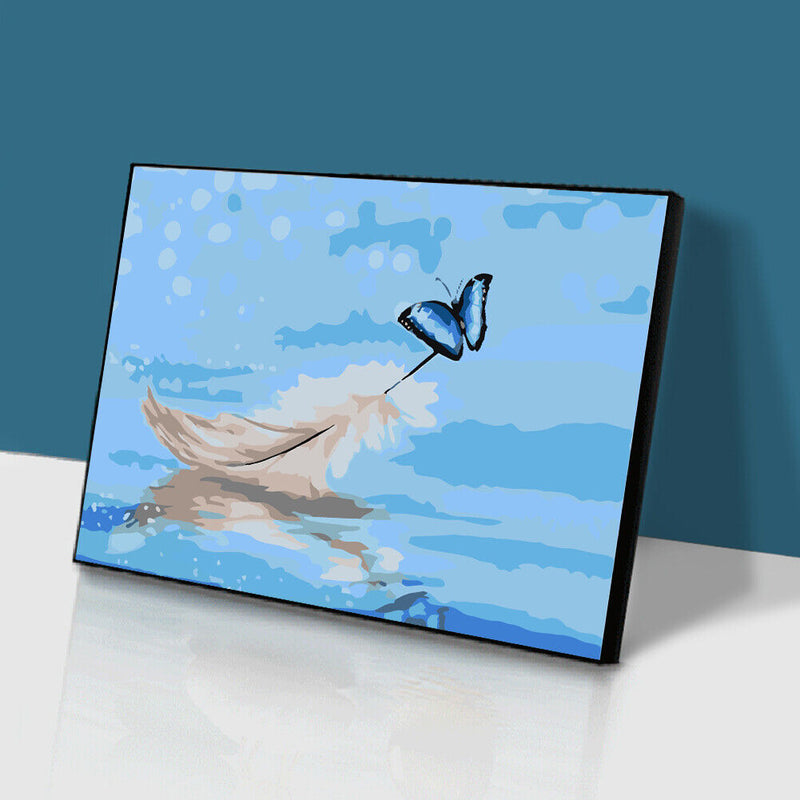 Plume And Butterfly 50x40cm Oil Paint By Numbers Painting SXD216044