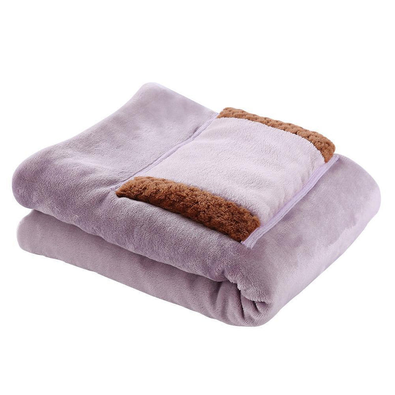 Electric Blanket Adjustable Rope Winter Heated Pad for Home Sofa Bed (Camel)