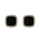 Luxury Simple Stud Earrings Rhinestone Earring Geometric Earrings Square Glaze