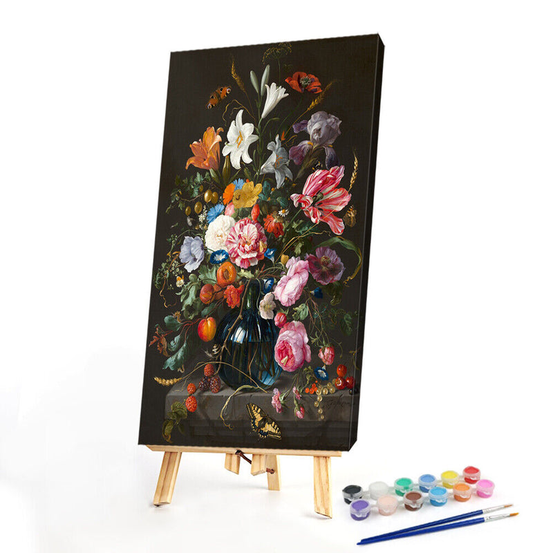 Oil Paint By Numbers Picture DIY Drawing Painting Colorful Flower Handmade Art