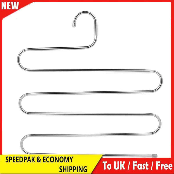 Stainless Steel Pants Trousers Hanger Clothes Rack Closet Holder Organizer