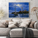50x40cm Colorful DIY Paint By Number Kit Lighthouse Ship Abstract Decor Gift Art