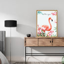 Decorative Drawing On Canvas Wall Art Pink Flamingo Print Oil Painting Ornament