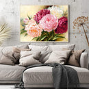 Full Cross Stitch 11CT Cotton Thread DIY Peony Printed Home Hanging Decoration