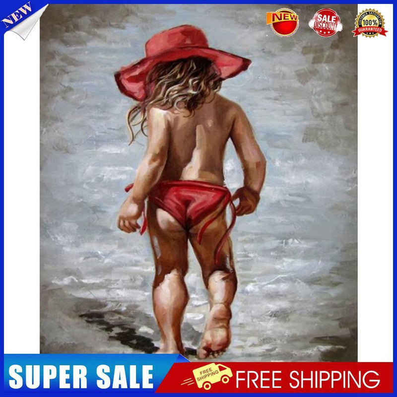 Red Skirt Girl Paint By Numbers Kit DIY Frameless Picture On Canvas (S439)