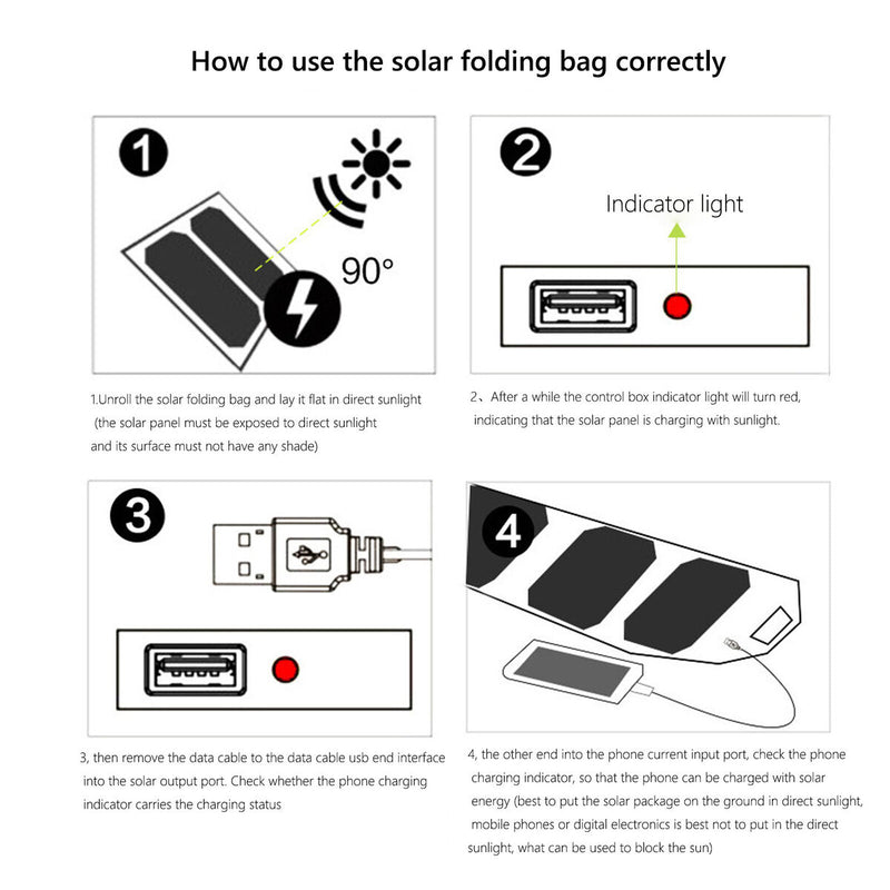 20W Folding Solar Cells Charger Outdoor 5V Solar Panels for Phone Charging Newly