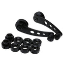 2pcs Aluminum Alloy Car Window Handle Winder Riser Replacement(Black)