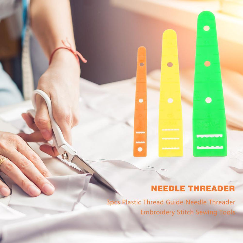 3pcs Plastic Thread Guide Needle Threader Embroidery Stitch Sewing Tools Newly