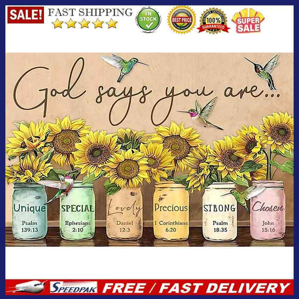 5D DIY Diamond Painting Sunflower Bottle Full Round Kit Rhinestones Home De