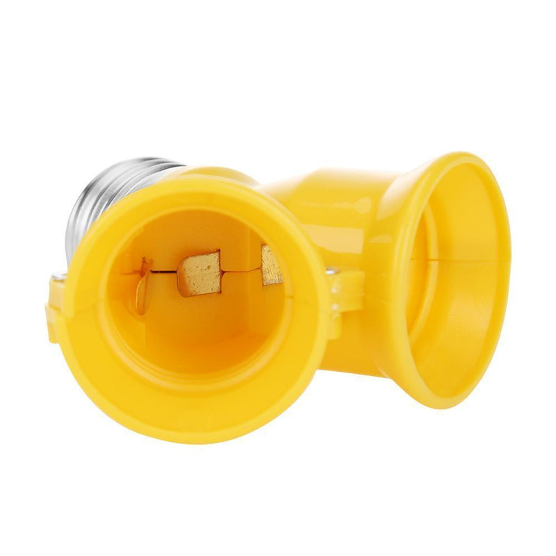 10pcs E27 to 2E27 Lamp Holder Converter Adapter Bulb Base(Yellow?