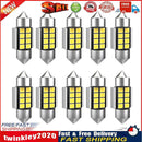 10pcs 31mm Car License Plate Bulb Auto Truck Festoon LED Dome Lamp (White) Newly