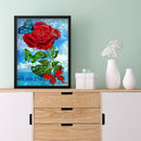 DIY Butterfly Rose Rhinestone Picture Gift Full Drill Round Diamond Painting Kit