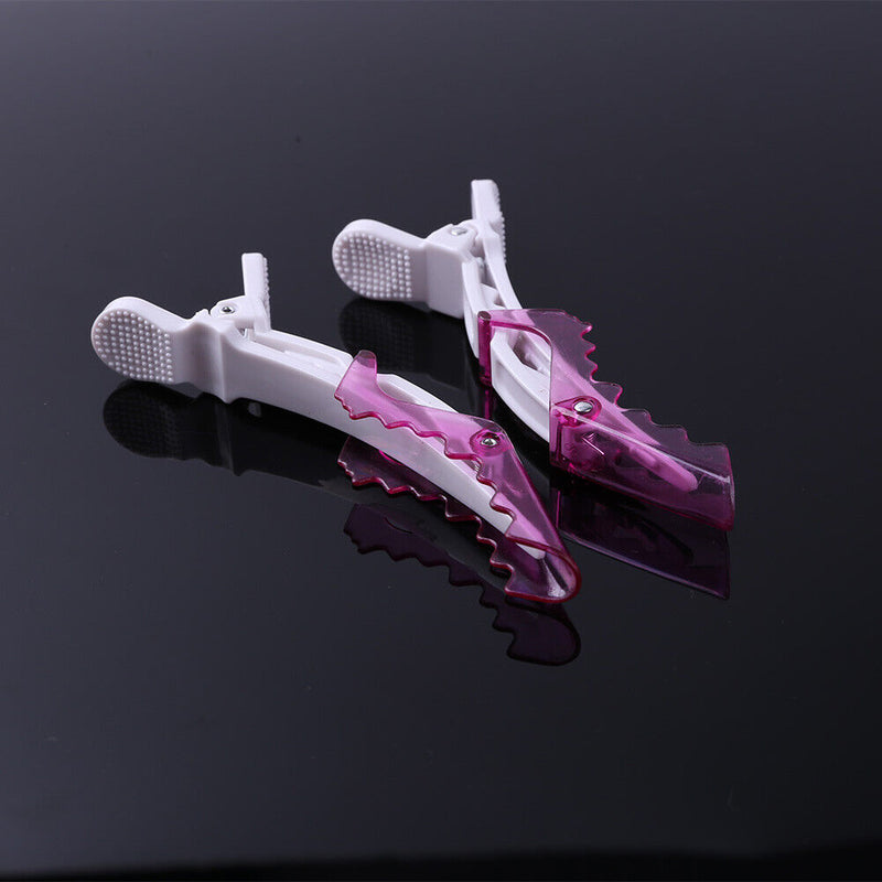 10pcs Pro Hair Clips Salon  Hair Sectioning Clamps Plastic Crocodile Hairpi