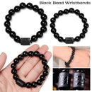Black Bead Wristbands Lovers Hand String Dragon Phoenix Obsidian Bracelet