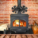10Blade Dual Head Heat Powered Stove Fan Mini Fireplace Furnace Air Blower~