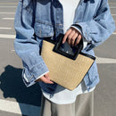 Korean Straw Totes Bag Women Retro Shoulder Bag Summer Beach Woven Handbag Purse