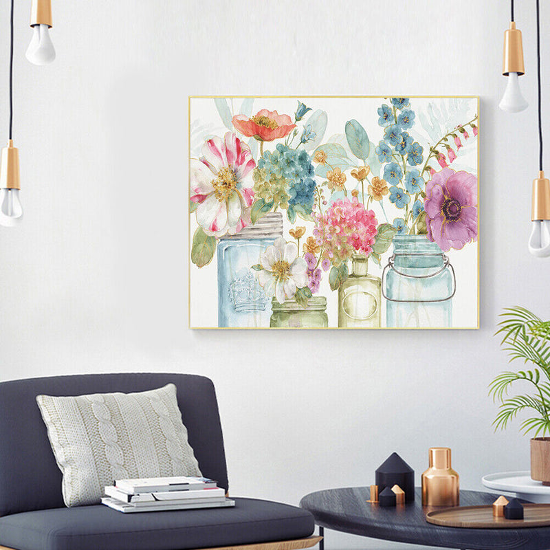 Multi-color Flower Oil Paint By Numbers Kit DIY Acrylic Painting on Canvas Cr