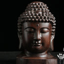 Decoration Sakyamuni Head Redwood Crafts Buddha Statue Tathagata Sculpture