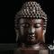 Decoration Sakyamuni Head Redwood Crafts Buddha Statue Tathagata Sculpture