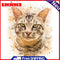 Cat Oil Paint By Numbers DIY Handpainted on Canvas Animal Wall Art Picture Craft