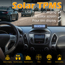 Solar Car TPMS Black White Screen 4 Sensor Tire Pressure Monitoring Alarm S