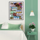 License Plate Oil Paint By Numbers Wall Art Posters Picture Craft Decorations