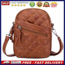 Retro Women PU Solid Tote Casual Messenger Bag Lattice Multi-pocket Zipper Purse