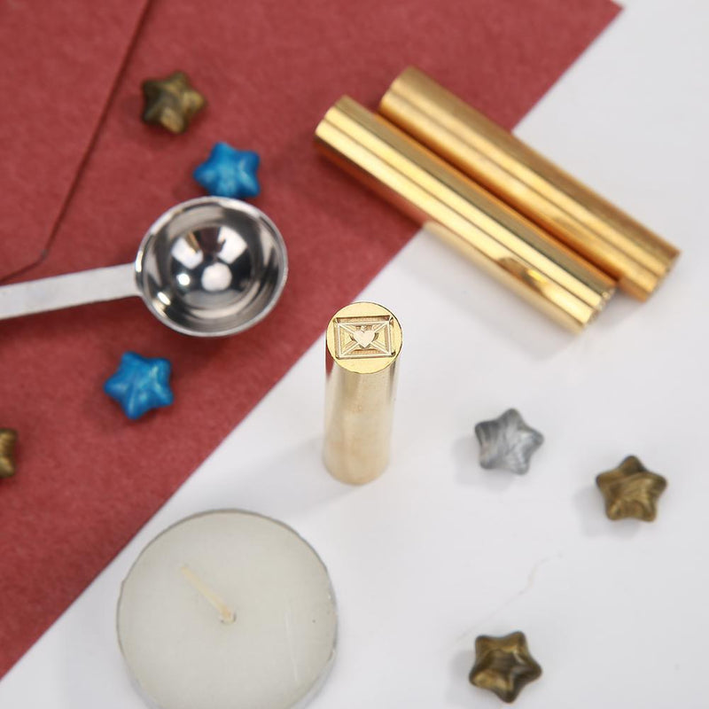 Cylindrical Brass Envelope Sealing Stamp for Document Customs Wedding Invitat