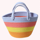 Rainbow Straw Women Handbag Purse Totes Woven Cotton Straw Summer Top-Handle Bag