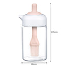 Oil Bottle with Brush Kitchen Oil Dispenser for BBQ Baking Cooking (Pink)