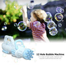 Gatling Bubble Guns 12-Holes Electric Bubble Machine (Pink Battery Charge)