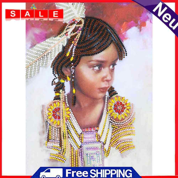 5D DIY Special Shaped Diamond Painting Girl Cross Stitch Kit Home Bedroom Decor