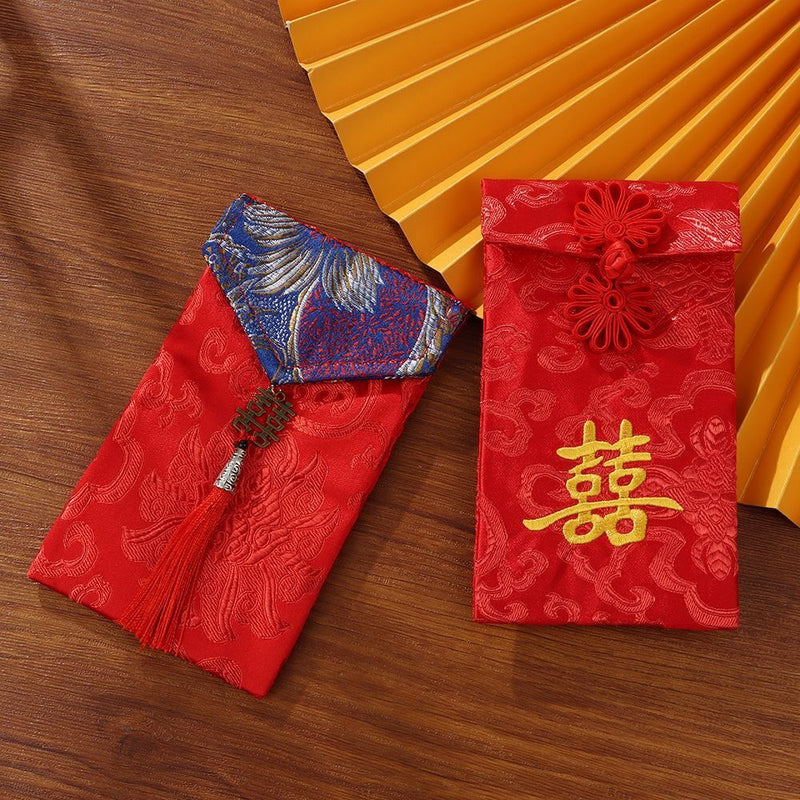 Year's Wedding Banquet Bag Cloth Red Envelope Chinese Style Brocade Hand-sewn