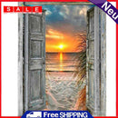 Handmade Full Square Drill 5D Door Sunset Drawing Kit DIY Diamond Painting Craft
