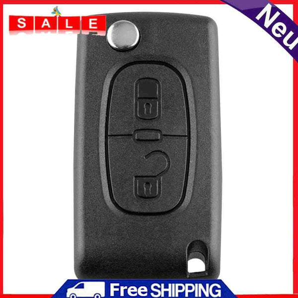 433MHz 2 Button Flip Folding Remote Key Fob Case with ID46 Chip for Peugeot 207
