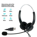 Call Center USB Wired Official Telephone Headphone Over-the-Head with Mic
